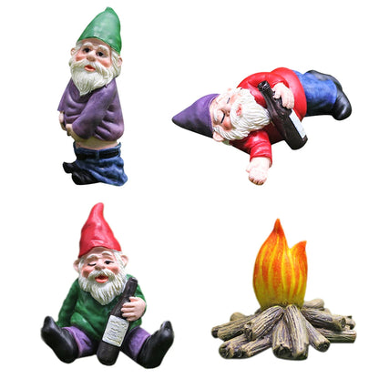 1pc Fairy Garden Drunk Gnomes Miniature Ornaments Set Mini