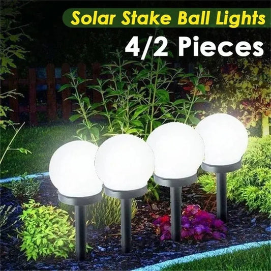 4pcs Solar Powered LED Bulb Lamp Energy Light Waterproof Outdoor